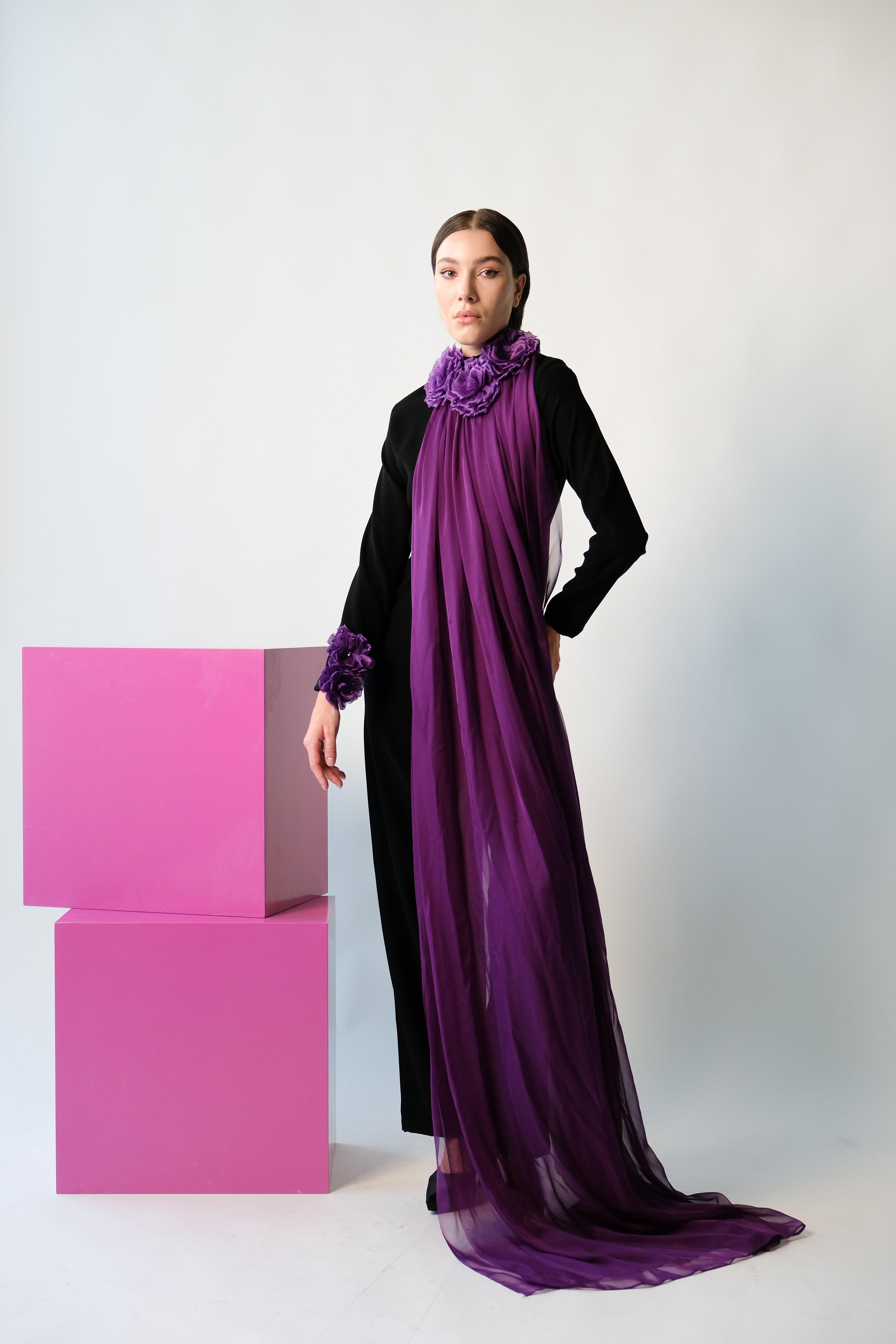 Midnight Draped Gown